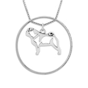 Pug Necklace w/Paw Print Enhancer, Body