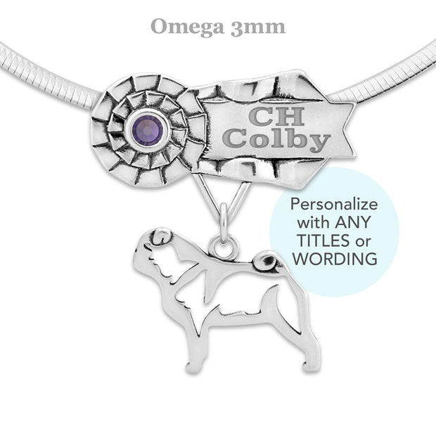 Personalized Best In Show Pug Necklace, Grand Champion Jewelry