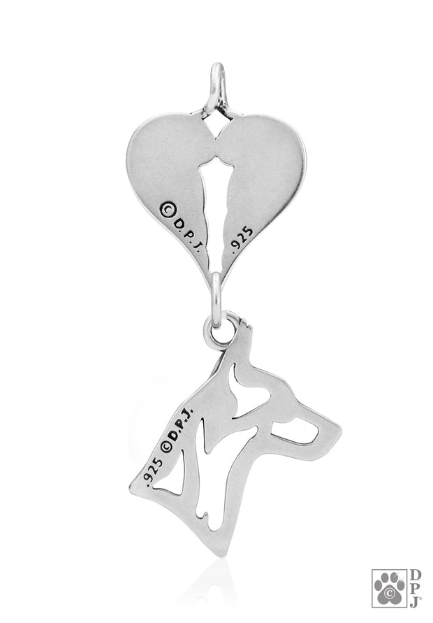 Rat Terrier Angel Necklace, Personalized Sterling Silver Sympathy Gift
