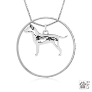 Sterling Silver Rat Terrier Necklace w/Paw Print Enhancer, Body
