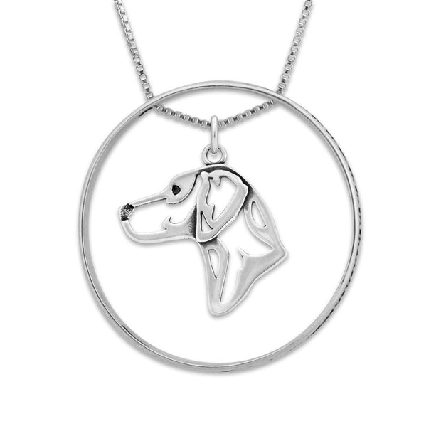 Rhodesian Ridgeback Necklace w/Paw Print Enhancer, Head