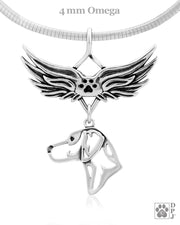 Rhodesian Ridgeback Memorial Necklace, Angel Wing Jewelry