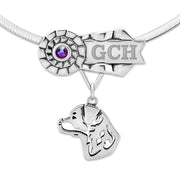 Rottweiler Best In Show Necklace, Custom Grand Champion Ribbon Jewelry