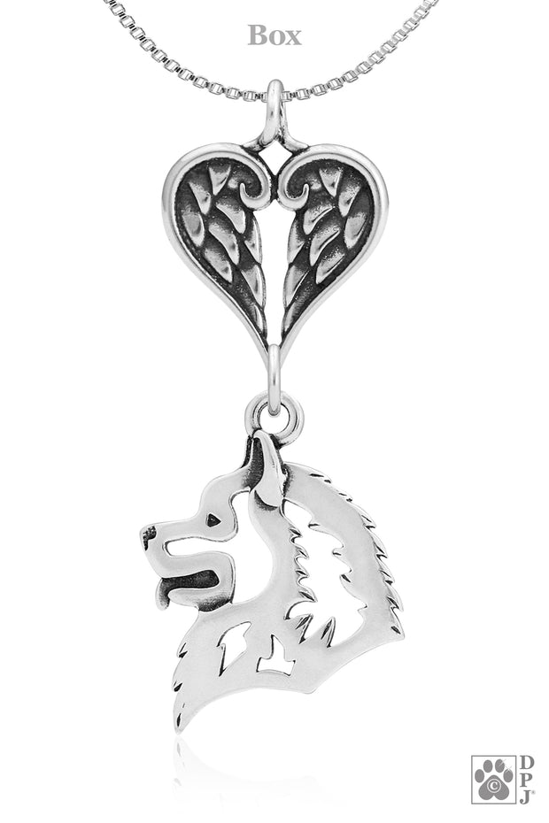 Samoyed Angel Necklace, Personalized Sympathy Gifts