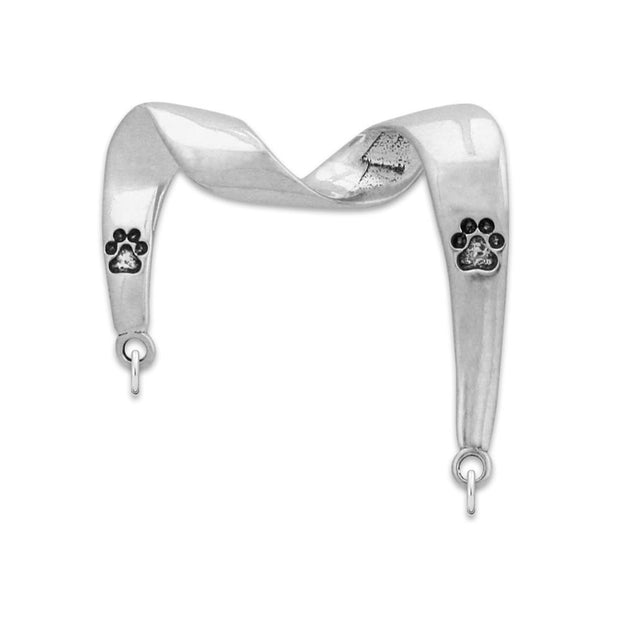 Paw Print Charm Holder in Sterling Silver.