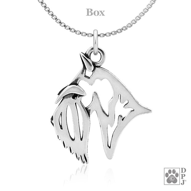 Sterling Silver Scottish Terrier Necklace, Head