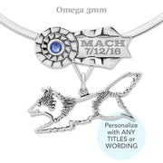 Personalized Shetland Sheepdog Ribbon Pendant, Custom MACH Jewelry