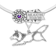 Personalized Shetland Sheepdog Ribbon Pendant, Custom MACH Jewelry