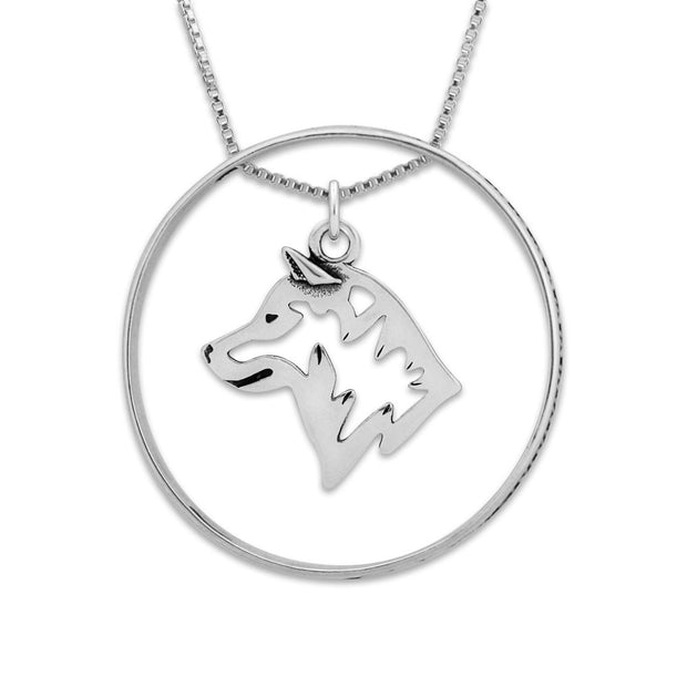 Shiba Inu Necklace w/Paw Print Enhancer, Head