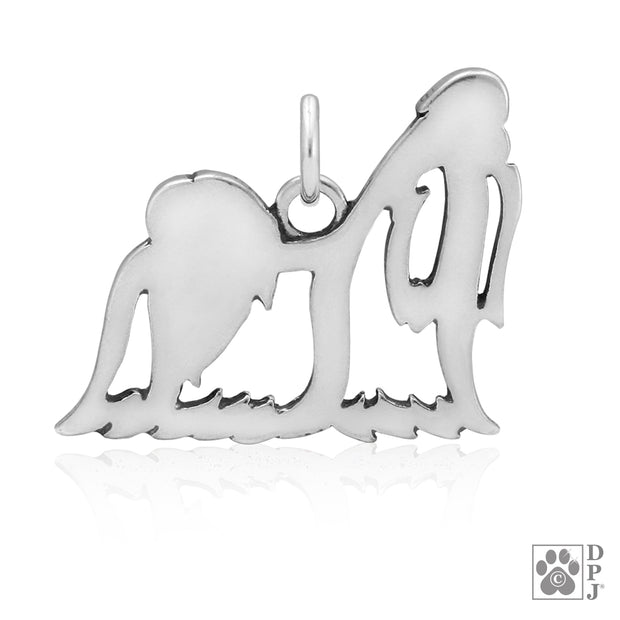 Sterling Silver Shih Tzu Necklace, Showcut Body