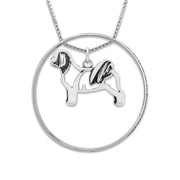 Sterling Silver Shih Tzu Necklace w/Paw Print Enhancer, Body