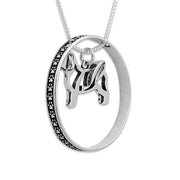 Sterling Silver Shih Tzu Necklace w/Paw Print Enhancer, Body