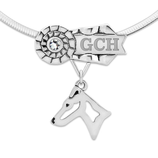 Smooth Fox Terrier Best In Show Necklace, GCH Personalized Ribbon Jewelry