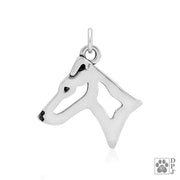 Sterling Silver Smooth Fox Terrier Pendant, Head