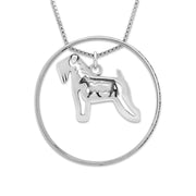 Soft Coated Wheaten Terrier Necklace w/Paw Print Enhancer, Body