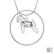 Soft Coated Wheaten Terrier Necklace w/Paw Print Enhancer, Body