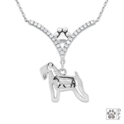 VIP Soft Coated Wheaten Terrier w/Cow CZ Necklace, Body