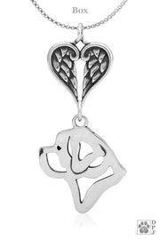 Saint Bernard Angel Necklace, Personalized Sympathy Gifts