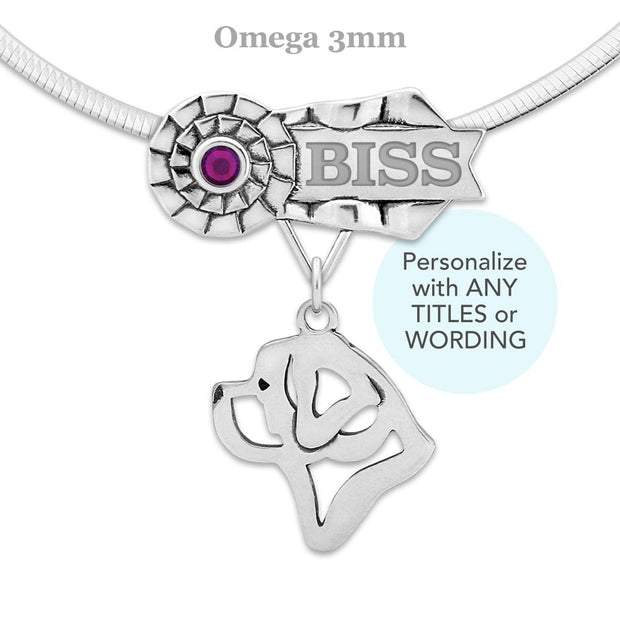 Saint Bernard Best In Show Specialty Necklace, Custom Dog Title Gifts