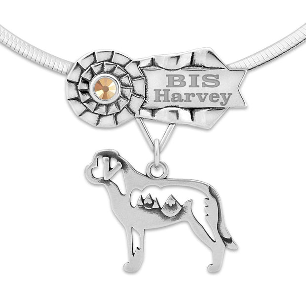 Best In Show Saint Bernard Necklace, Dog Show Grand Champion Jewelry
