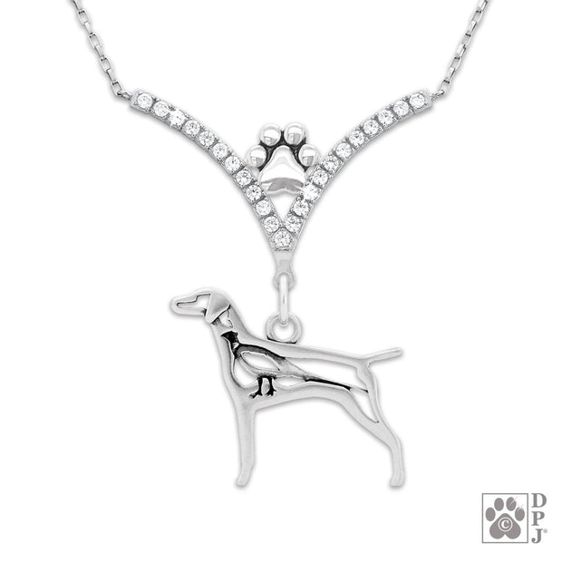 VIP Vizsla w/Pheasant CZ Necklace, Body