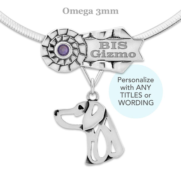 Weimaraner Best In Show Necklace, Personalized NOC Dog Title Jewelry