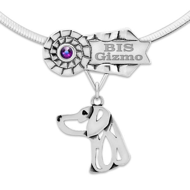 Weimaraner Best In Show Necklace, Personalized NOC Dog Title Jewelry