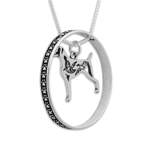 Weimaraner Necklace w/Paw Print Enhancer, Body
