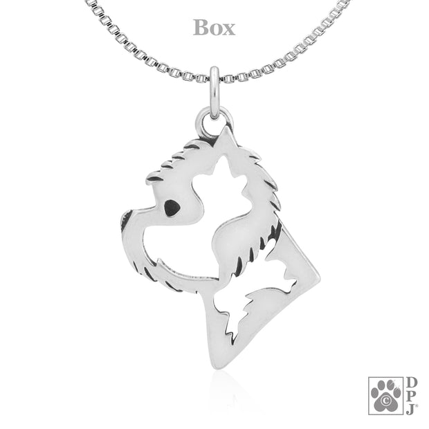 Sterling Silver West Highland White Terrier Pendant, Head