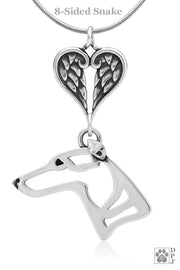 Whippet Angel Necklace, Personalized Sterling Silver Sympathy Gifts