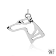 Sterling Silver Whippet Pendant, Head