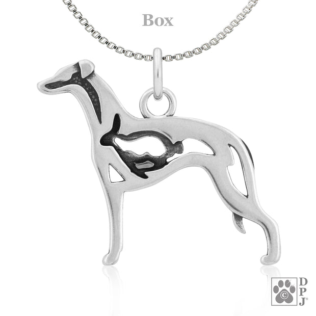 Whippet Necklace, w/Bunny in Body