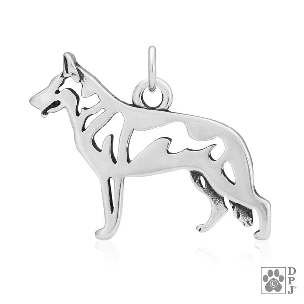 German Shepherd Dog Pendant in Sterling Silver