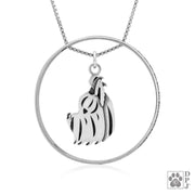 Yorkshire Terrier Necklace w/Paw Print Enhancer, Head