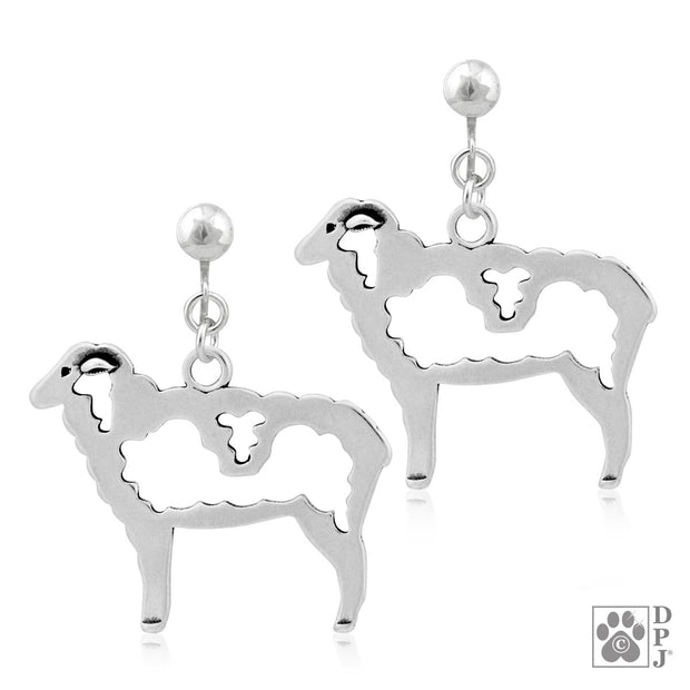 Sterling Silver Sheep Earrings