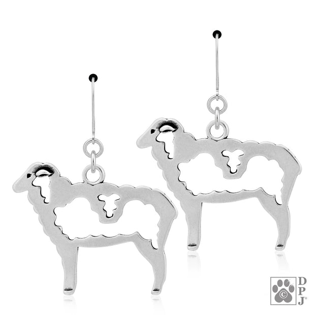Sterling Silver Sheep Earrings