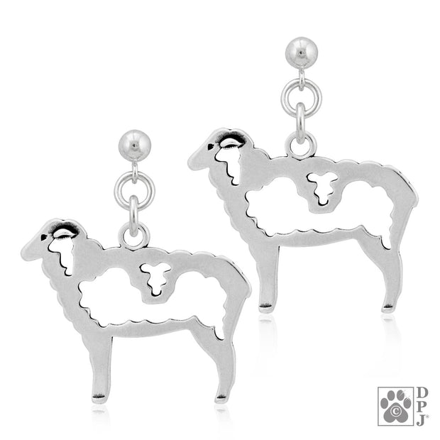 Sterling Silver Sheep Earrings