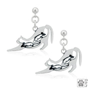 Sterling Silver Cat with Mice Earrings