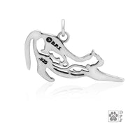 Sterling Silver Cat with Mice Necklace
