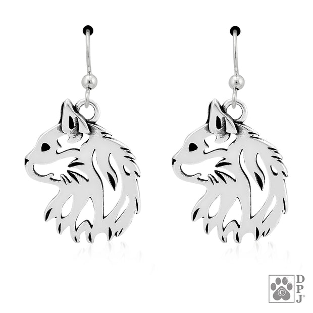 Cat Earrings in Sterling Silver