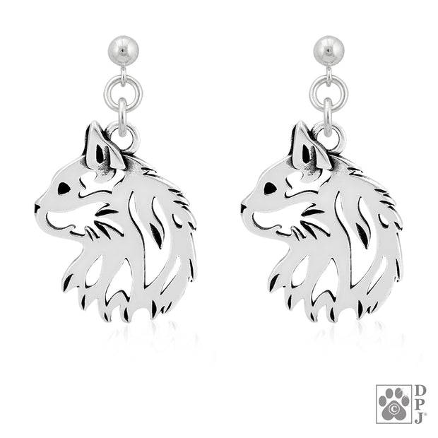 Cat Earrings in Sterling Silver