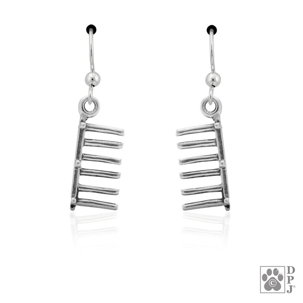 Weave poles earrings on French Hooks in sterling silver, Top Rated Agility gifts