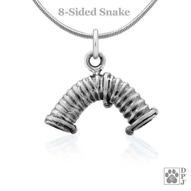 Agility Tunnel Necklace Pendant In Sterling Silver