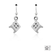 Pause table earrings on french hooks in sterling silver, Agility gifts