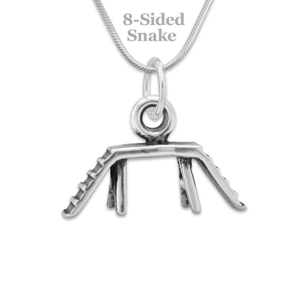Agility Dog Walk Necklace Pendant In Sterling Silver