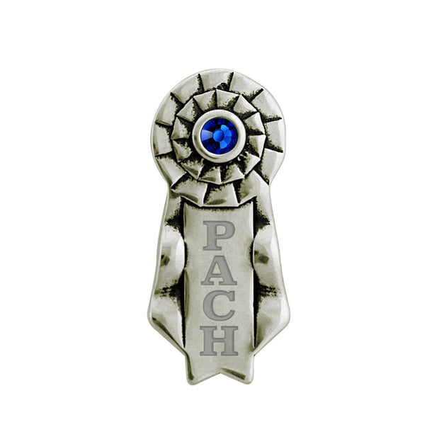 Personalized Celebrate Paws Ribbon Tie Tack or Pin in White Bronze