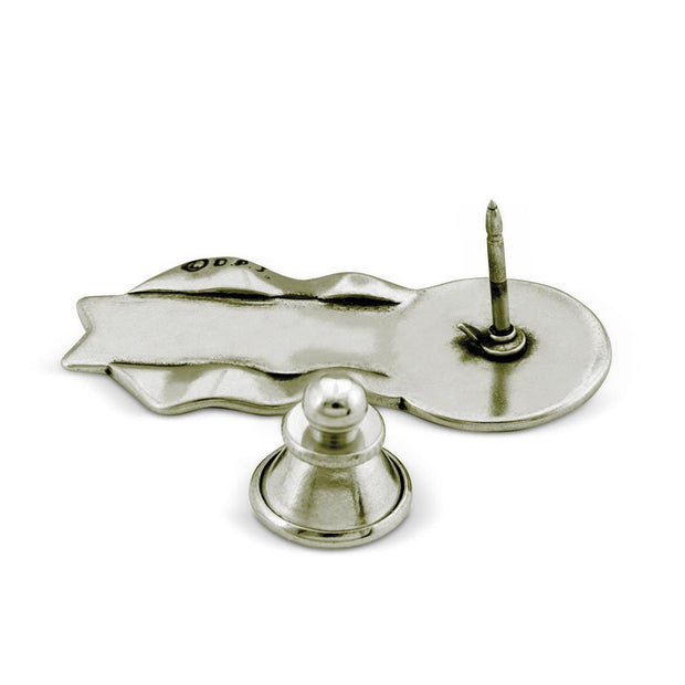 Personalized Celebrate Paws Ribbon Tie Tack or Pin in White Bronze
