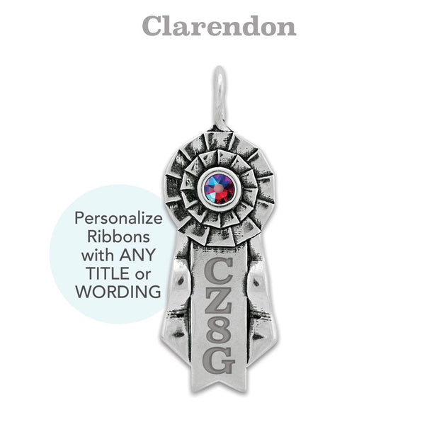 Personalized Celebrate Paws Ribbon Pendant In Sterling Silver