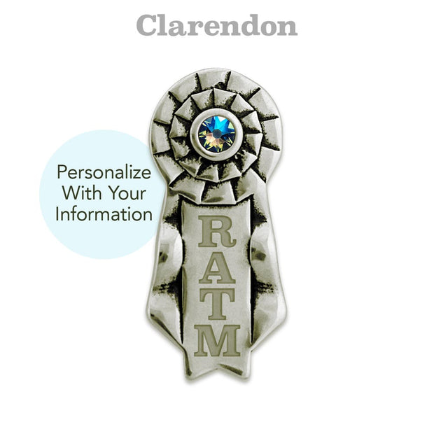 Personalized Celebrate Paws Ribbon Tie Tack or Pin in White Bronze