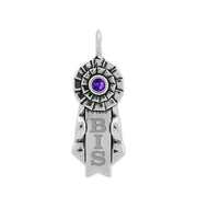Personalized Celebrate Paws Ribbon Pendant In Sterling Silver